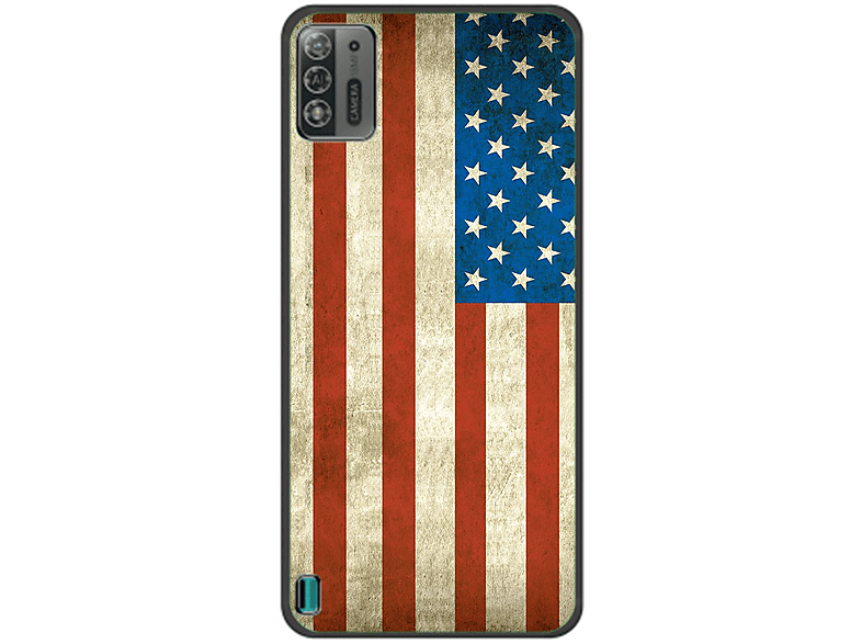 KÖNIG DESIGN Case, Backcover, ZTE, Blade A52 Lite, USA Flagge