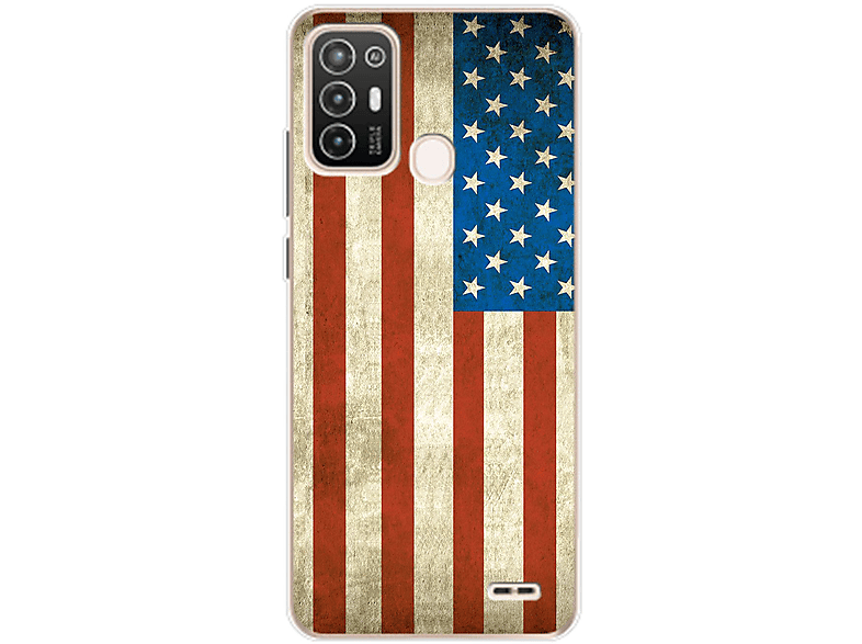 Case, USA Backcover, ZTE, Flagge Blade A52, DESIGN KÖNIG