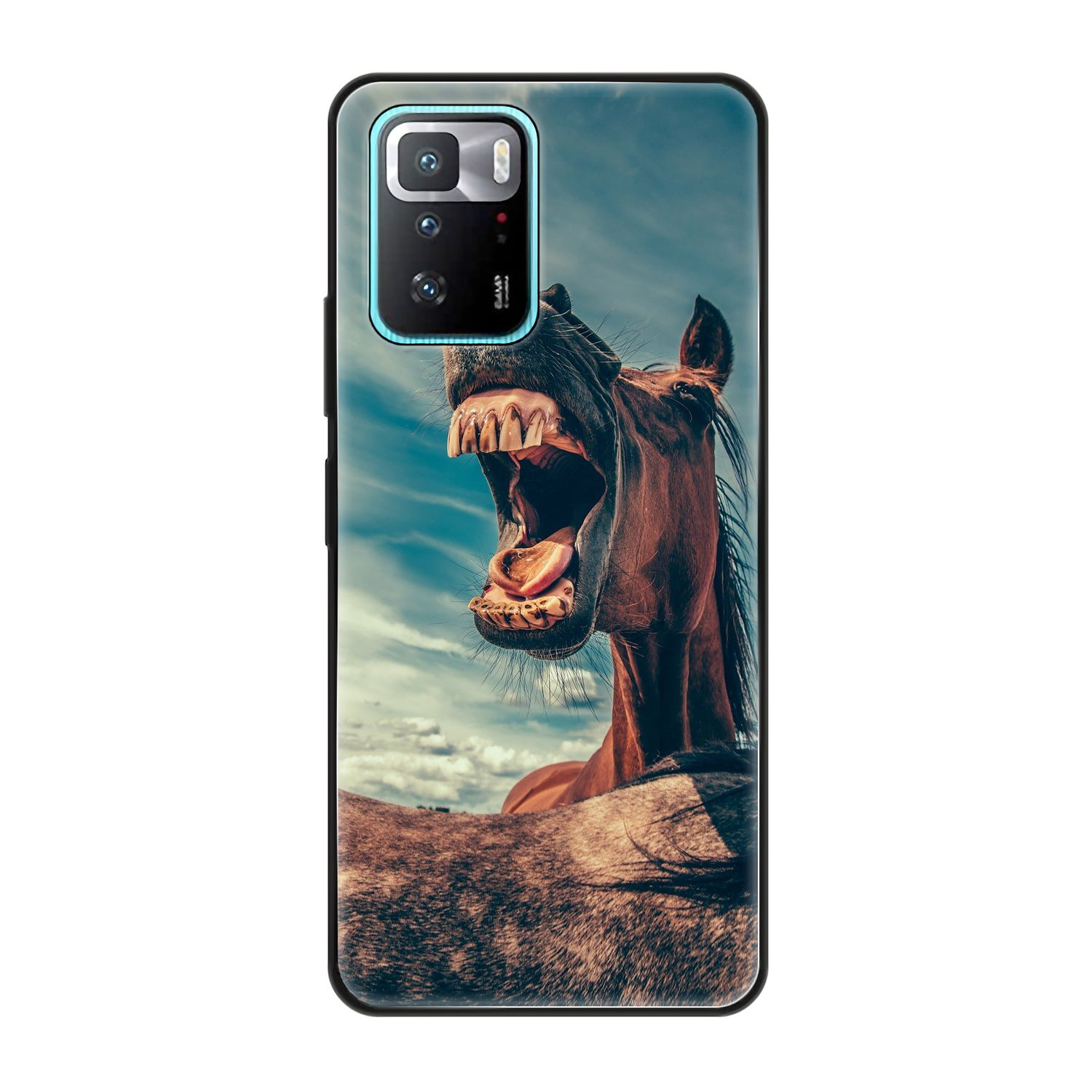 Xiaomi, GT, Case, DESIGN KÖNIG Pferd Backcover, Lustiges Poco X3