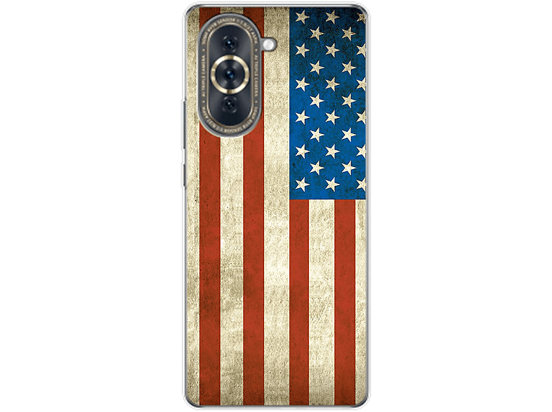 KÖNIG DESIGN Case, Backcover, Huawei, nova 10, USA Flagge