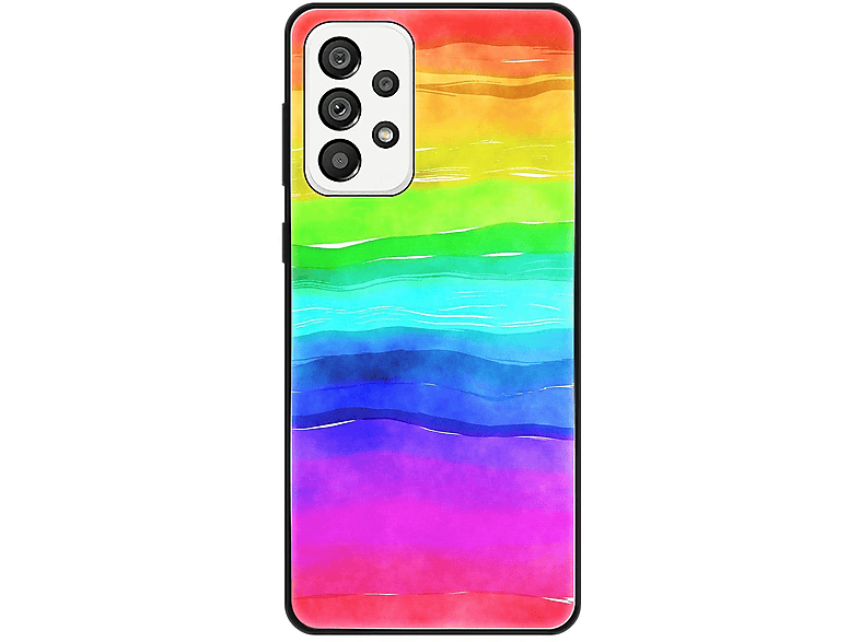 KÖNIG DESIGN Case, Backcover, Samsung, 5G, Regenbogen A73 Galaxy