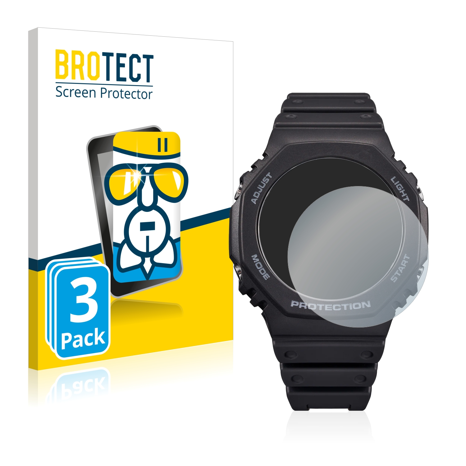 BROTECT 3x Airglass klare Schutzfolie(für G-Shock GA-B2100) Casio