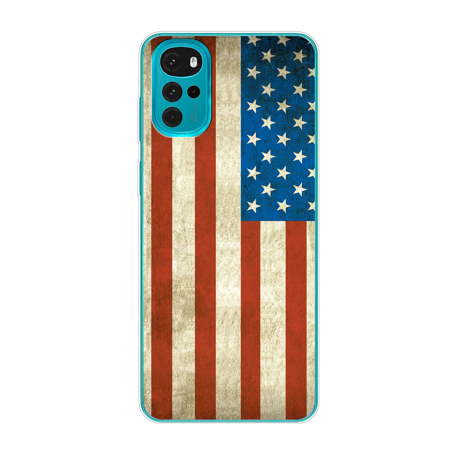 KÖNIG DESIGN Case, USA Motorola, Backcover, Moto G22, Flagge