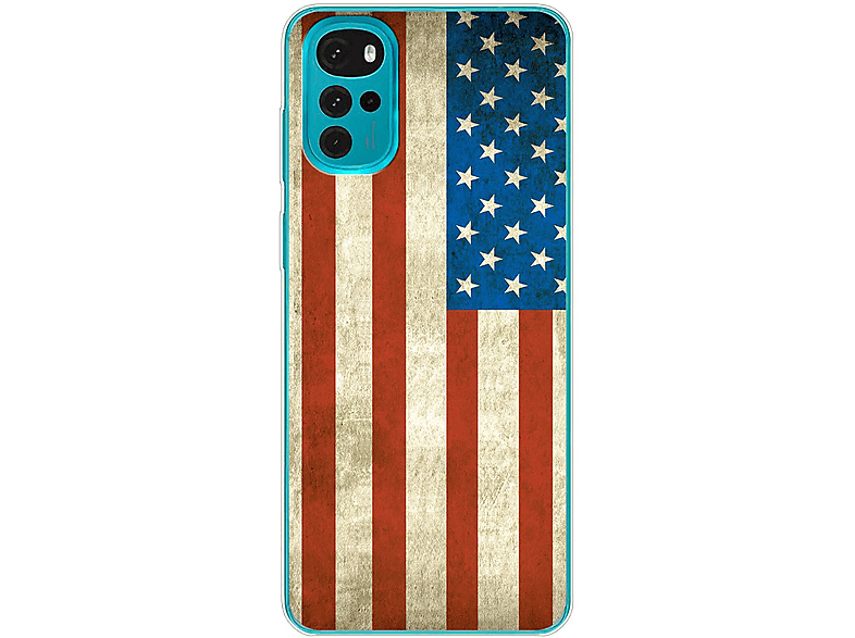 KÖNIG DESIGN Case, Backcover, Motorola, Moto G22, USA Flagge