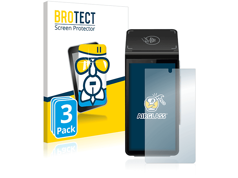 BROTECT 3x Airglass klare Schutzfolie(für Pax A800)