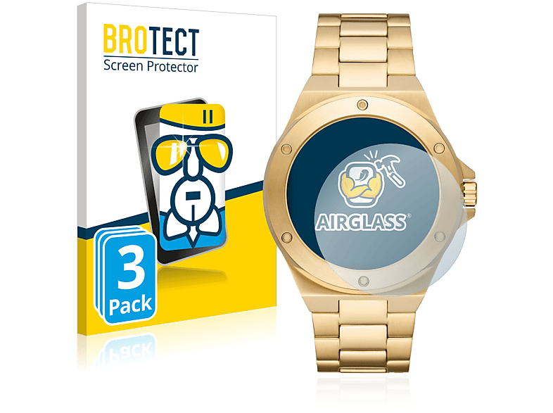 BROTECT 3x Airglass klare Schutzfolie(für Michael Kors Lennox MK 8939) | Smartwatch Schutzfolien & Gläser