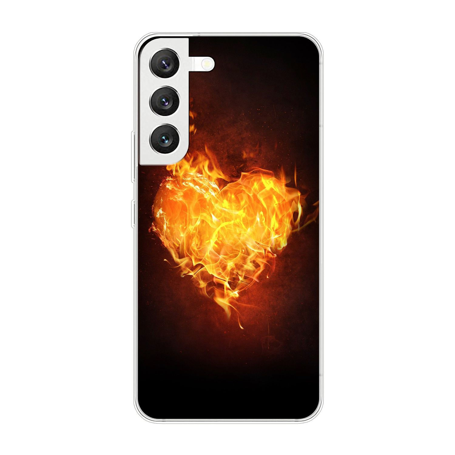 Brennendes KÖNIG Backcover, Samsung, Galaxy S22 Herz DESIGN 5G, Case,