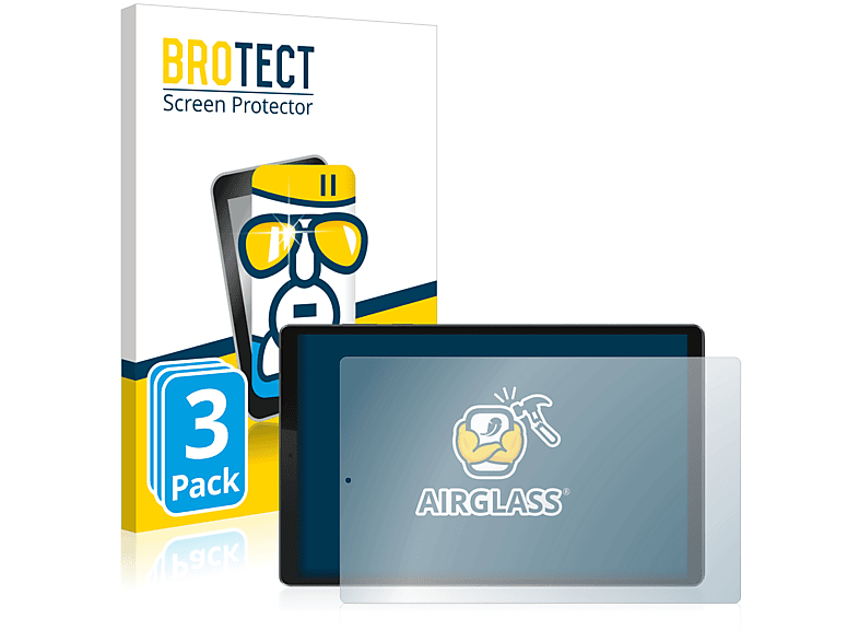 BROTECT 3x Airglass klare Schutzfolie(für Lenovo Smart Tab M10 HD)