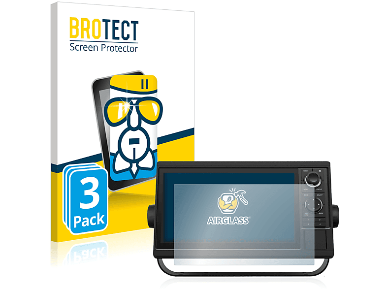 BROTECT 3x Airglass klare Schutzfolie(für Garmin GPSMAP 1022xsv)