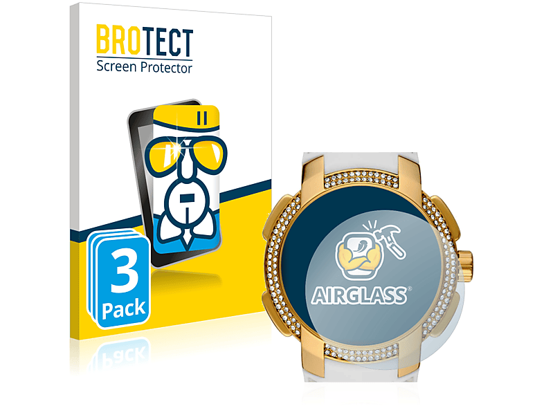 BROTECT 3x Airglass klare Schutzfolie(für Michael Kors Sydney MK 7221) | Smartwatch Schutzfolien & Gläser