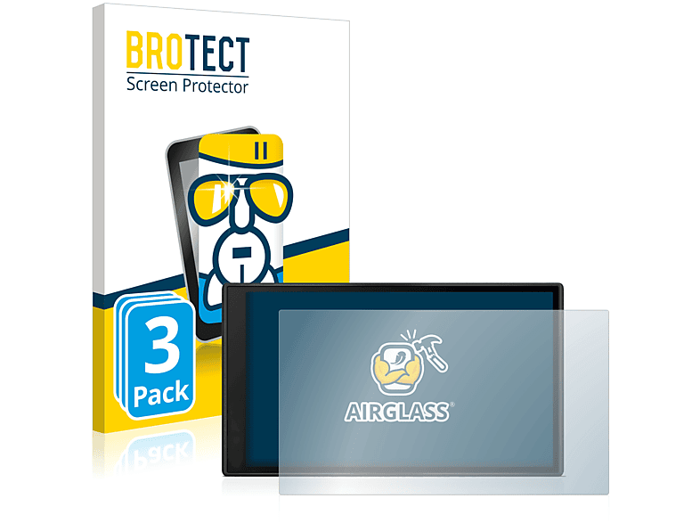 BROTECT 3x Airglass klare Schutzfolie(für Garmin DriveSmart 66)