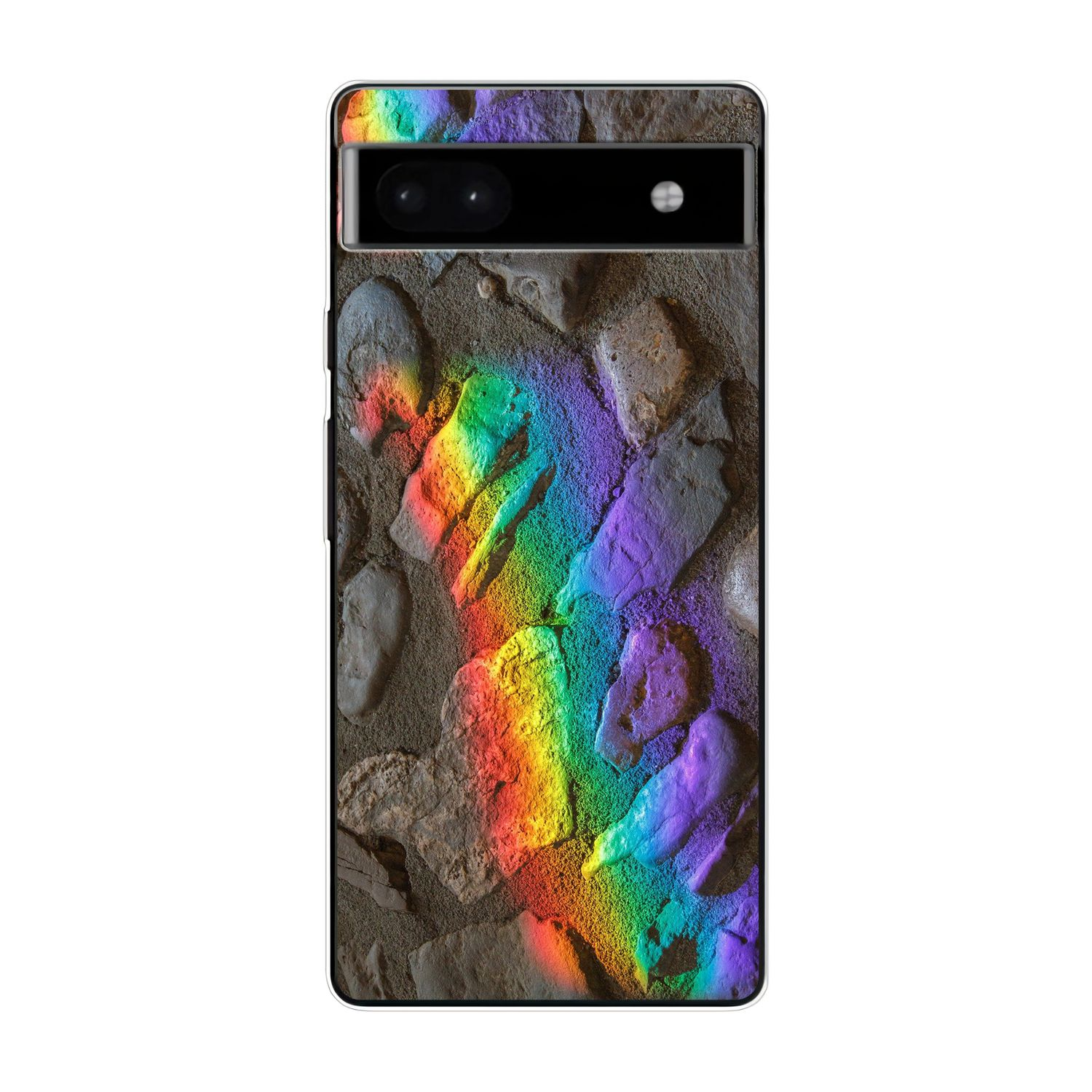 KÖNIG DESIGN Case, Backcover, Google, Steine Regenbogen Pixel 6A