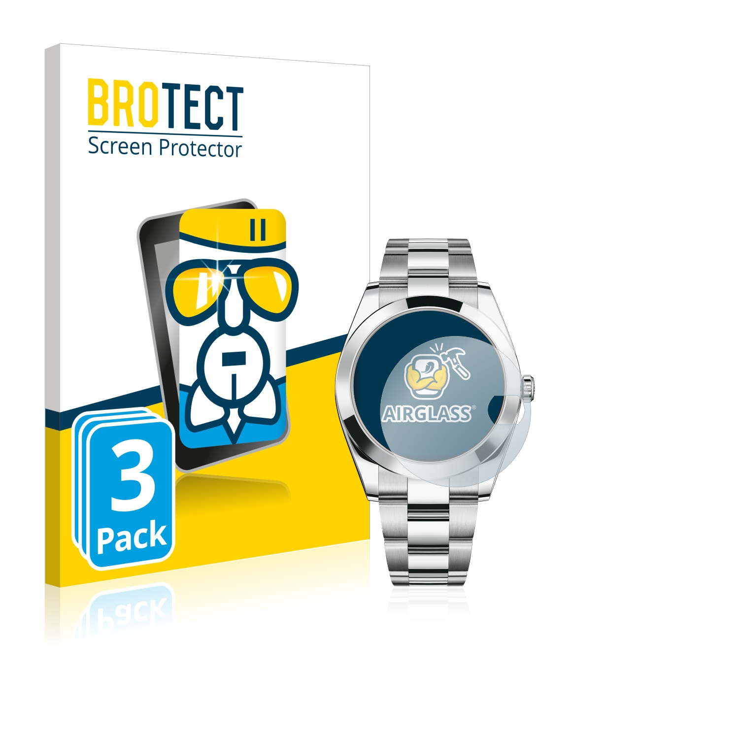 BROTECT 3x klare 41) Airglass Schutzfolie(für Rolex Datejust