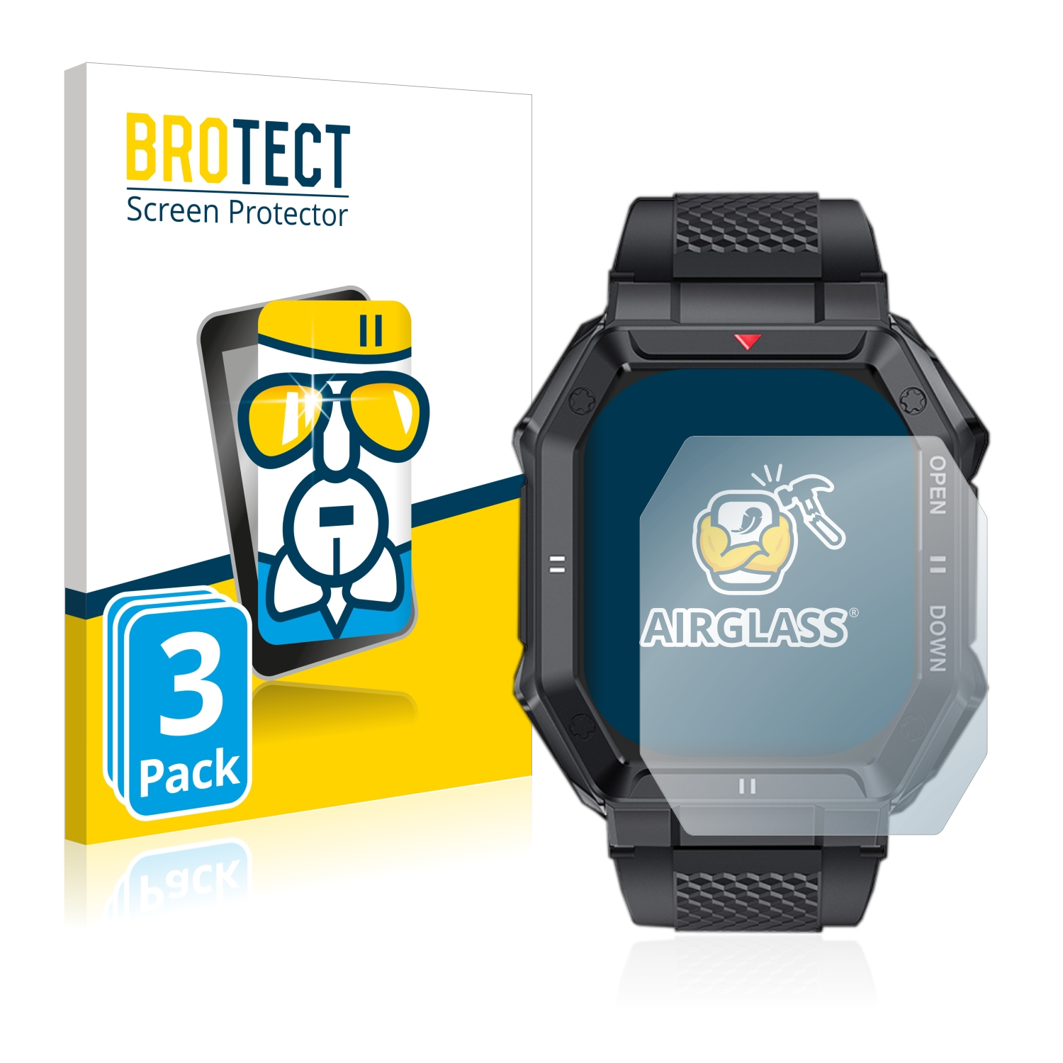 BROTECT 3x Airglass K55) klare Schutzfolie(für Gainbang