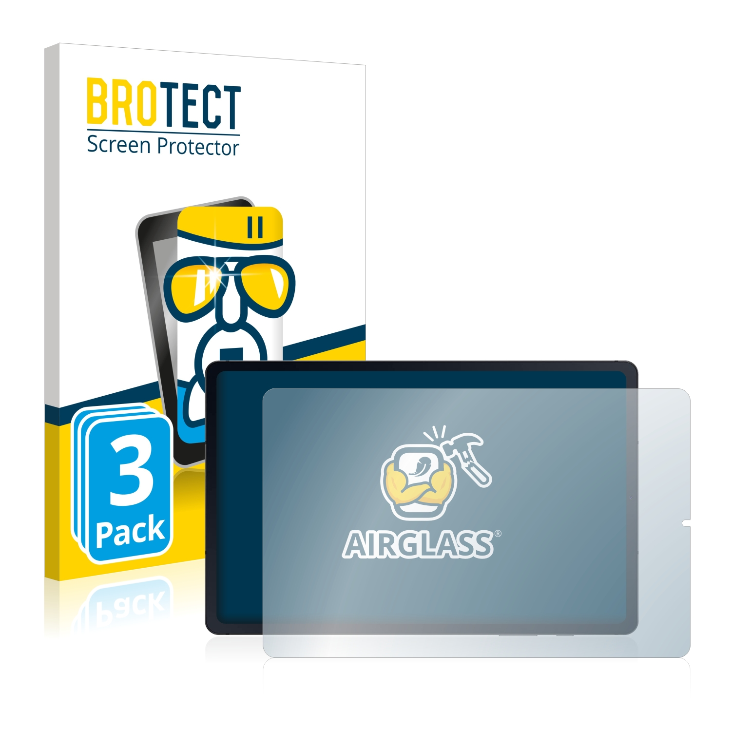 BROTECT 3x Airglass klare Galaxy LTE 2022) Samsung Lite Tab S6 Schutzfolie(für
