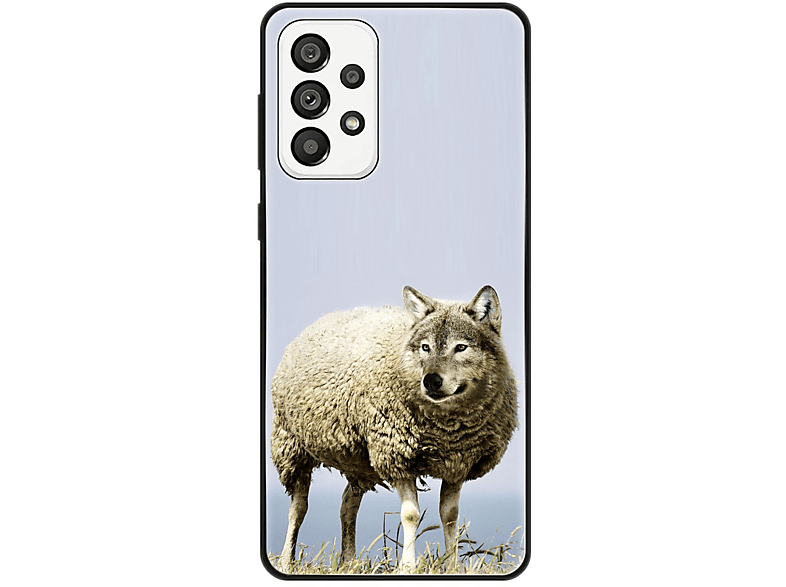 KÖNIG DESIGN Case, Backcover, Samsung, Galaxy A73 5G, Wolf im Schafspelz
