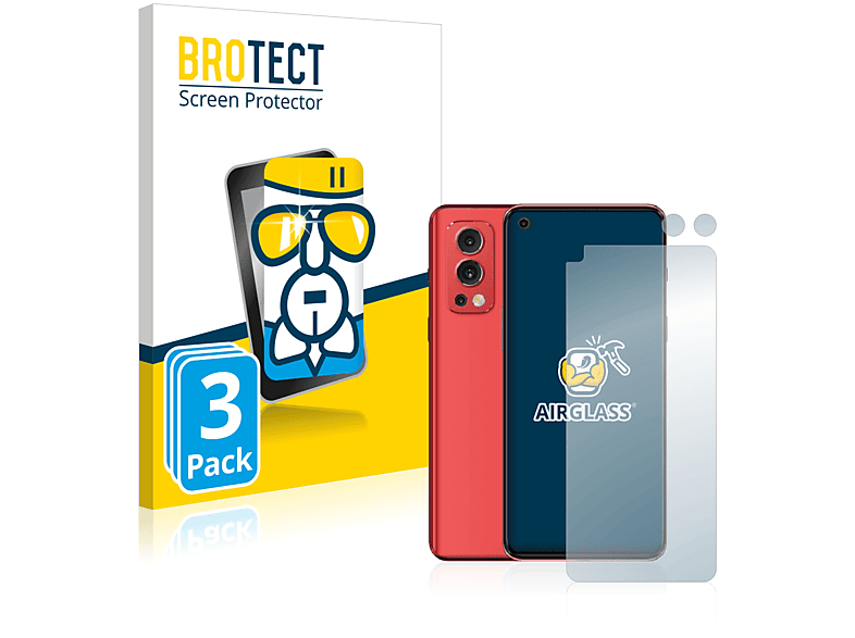 BROTECT 3x Airglass klare Schutzfolie(für OnePlus Nord 2 5G)