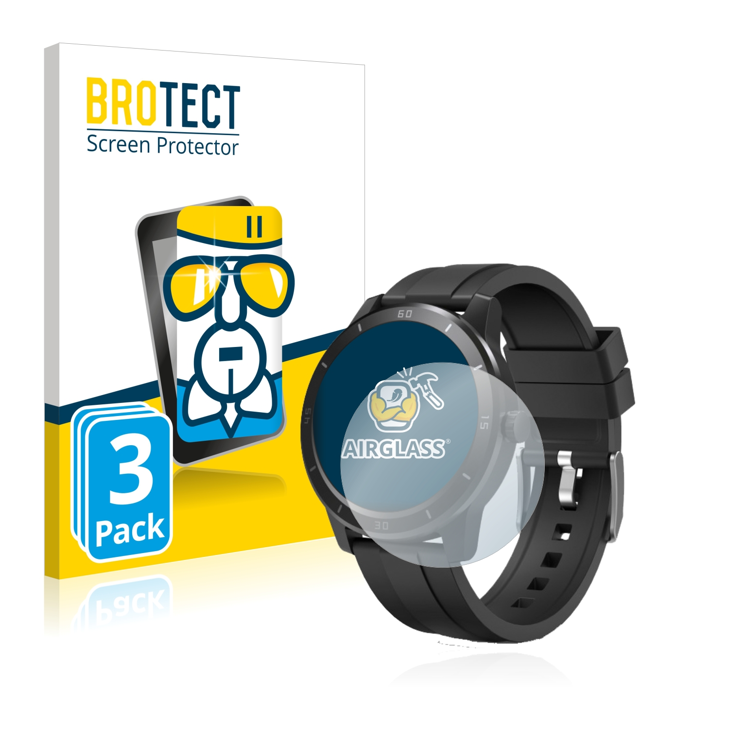 Schutzfolie(für Fit Hama 6900) klare BROTECT Watch 3x Airglass