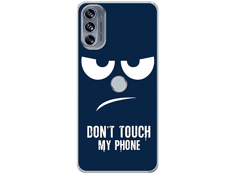 KÖNIG DESIGN Case, Backcover, Motorola, Moto Edge 30 Pro, Dont Touch My Phone Blau