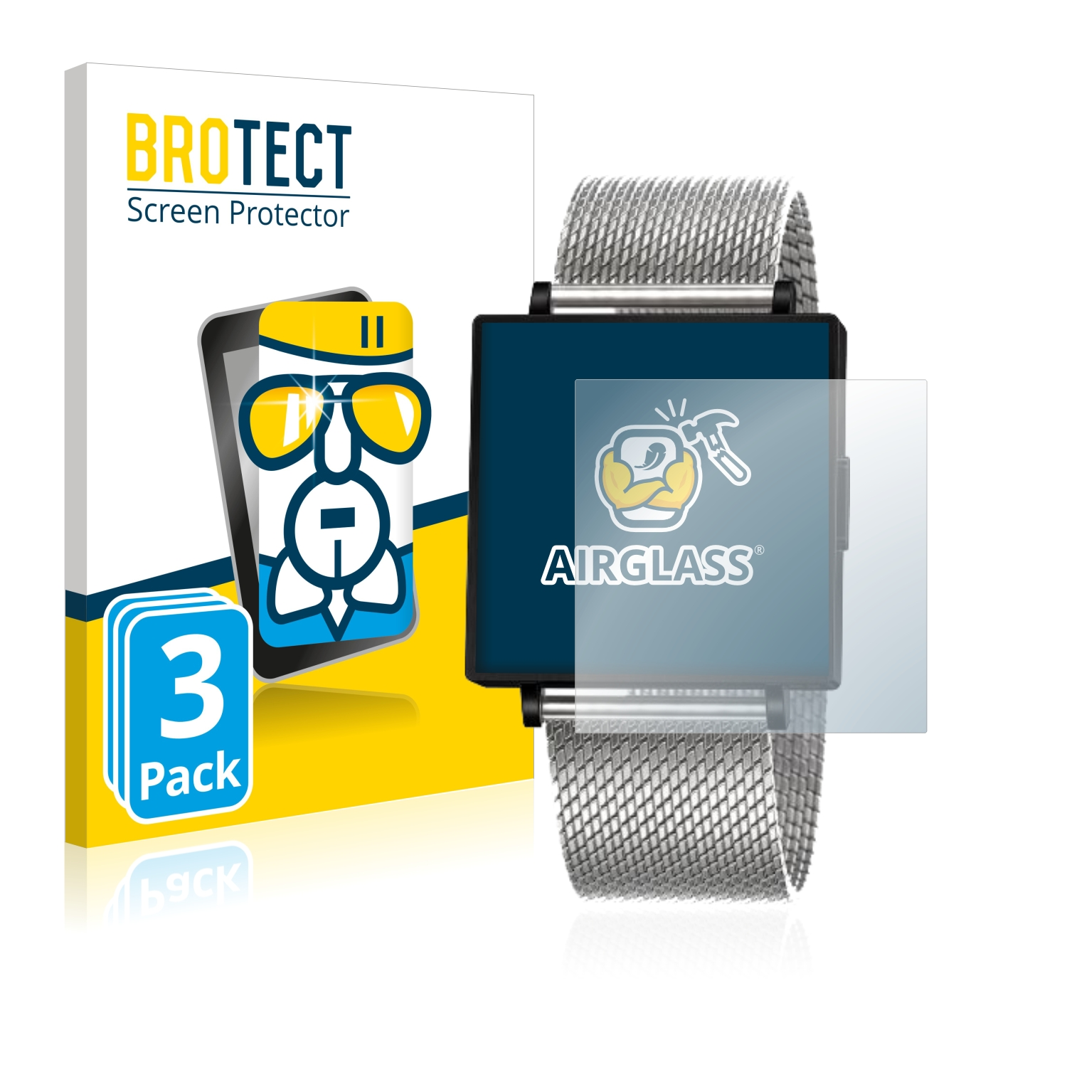 Airglass W39) BROTECT 3x klare Qlocktwo Schutzfolie(für