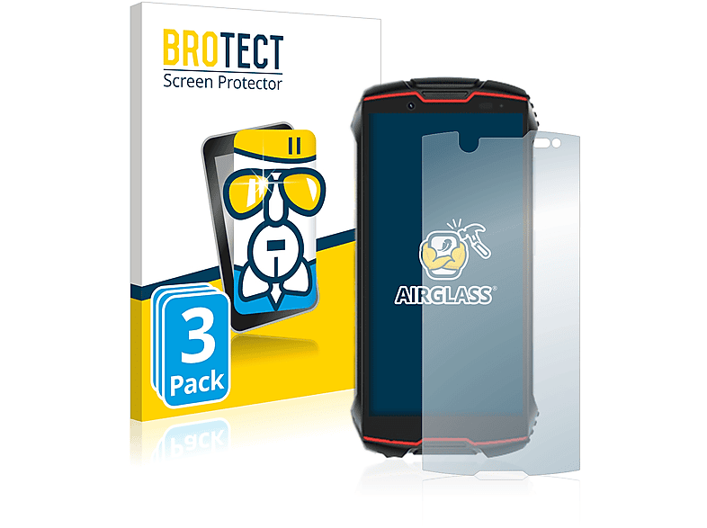 BROTECT 3x Airglass klare Schutzfolie(für Cubot King Kong Mini 2 Pro)