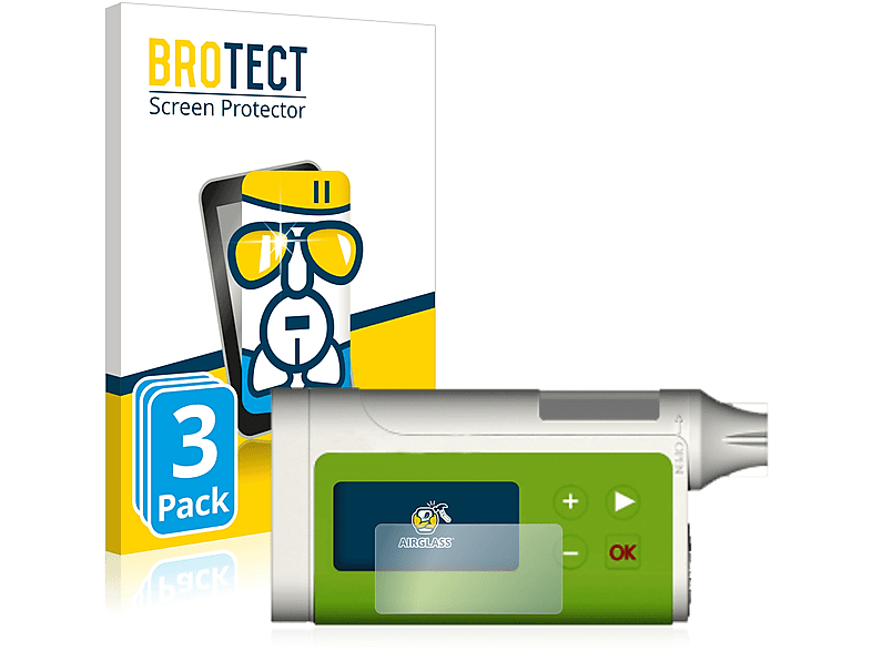 BROTECT 3x klare Schutzfolie(für Diabecare Dana RS) Airglass