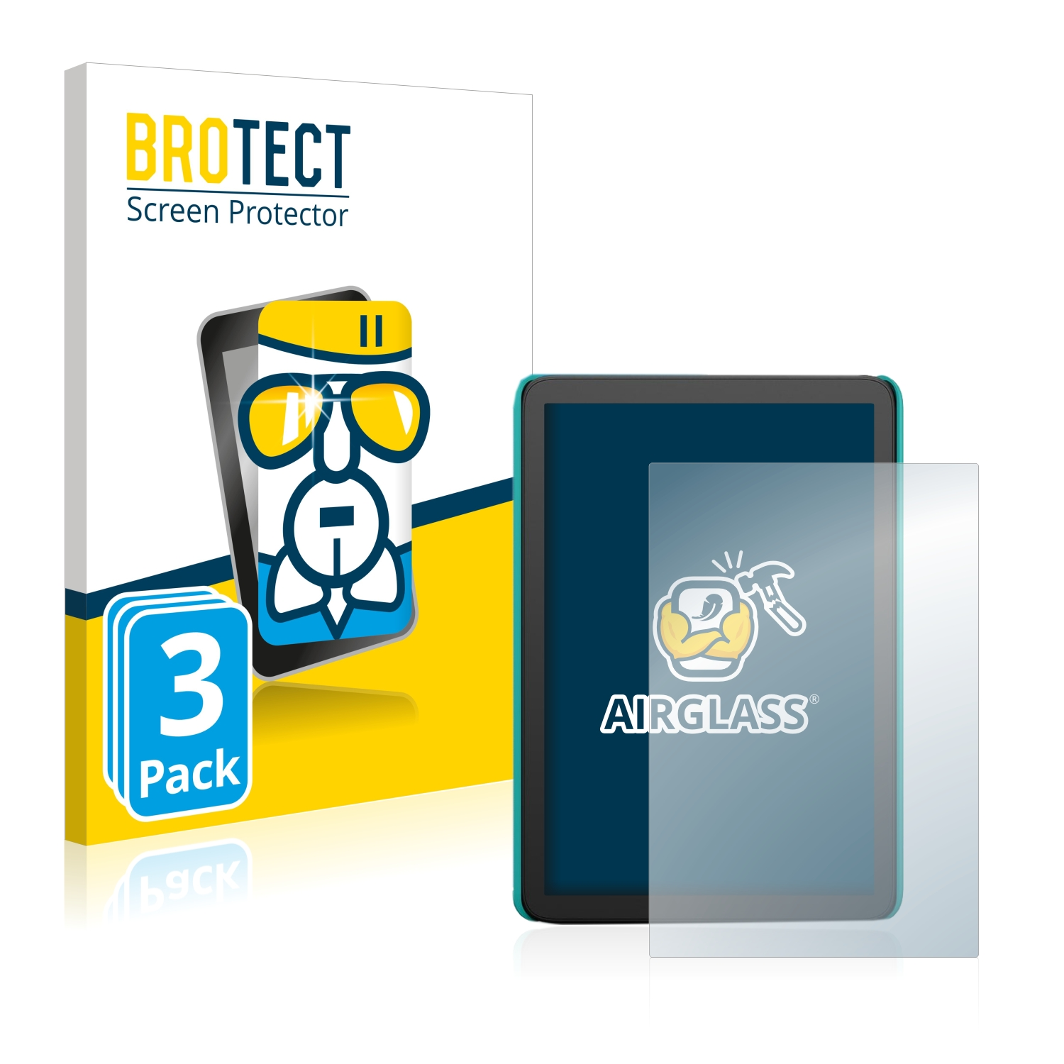 Kindle 3x (2022)) BROTECT Kids klare Airglass Schutzfolie(für Amazon