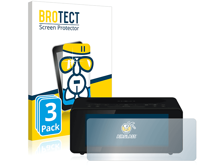 BROTECT 3x Airglass klare Schutzfolie(für TechniSat Digitradio 52) | Schutzfolien & Schutzgläser