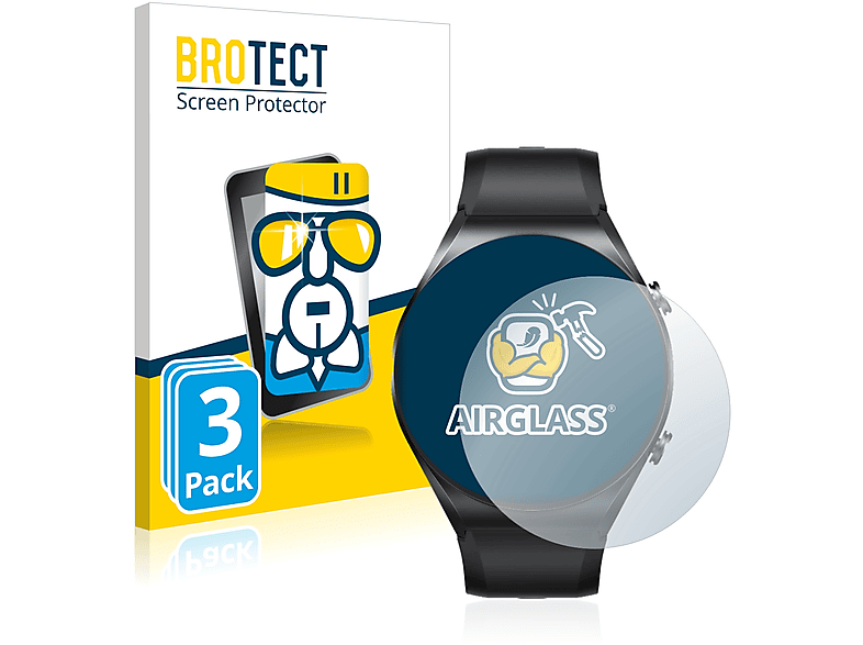 BROTECT 3x Airglass klare Schutzfolie(für Xiaomi Watch S1 Strap)