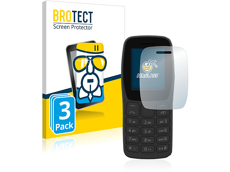 BROTECT 3x Airglass Schutzfolie(für 2022) klare Nokia 110