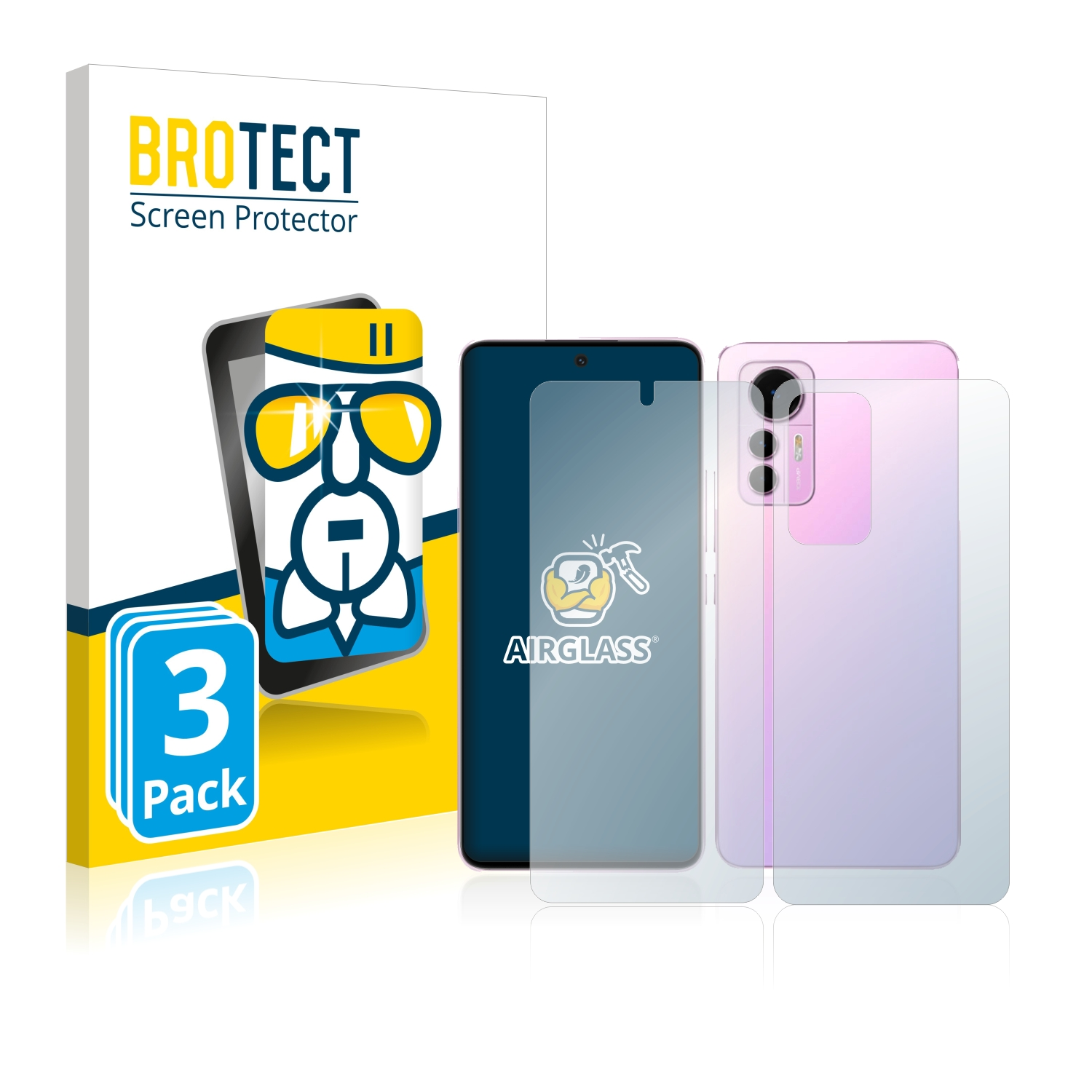 Airglass Xiaomi 3x klare 12 BROTECT Lite) Schutzfolie(für