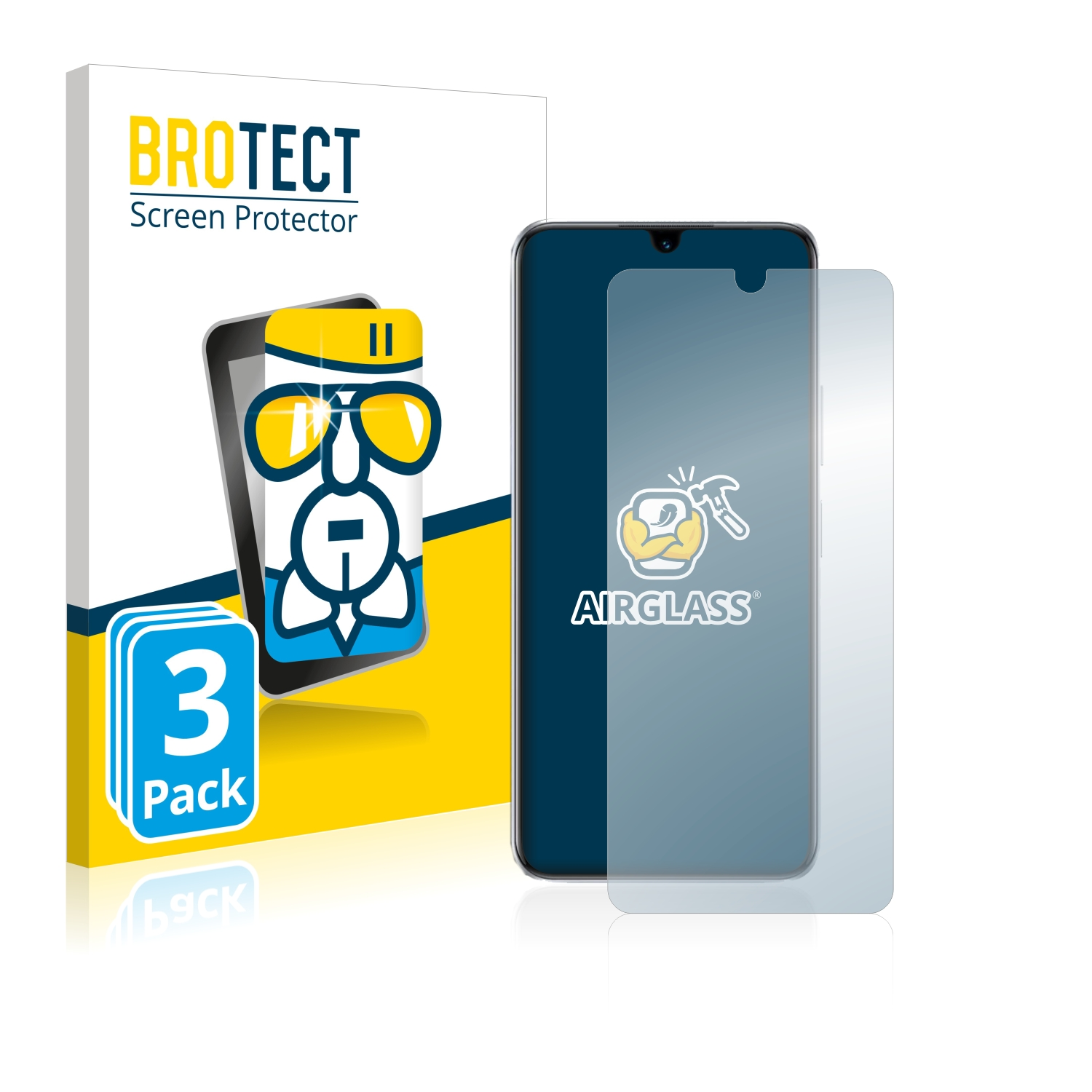 Airglass BROTECT 3x Schutzfolie(für Pro 12 klare Infinix Note 5G)