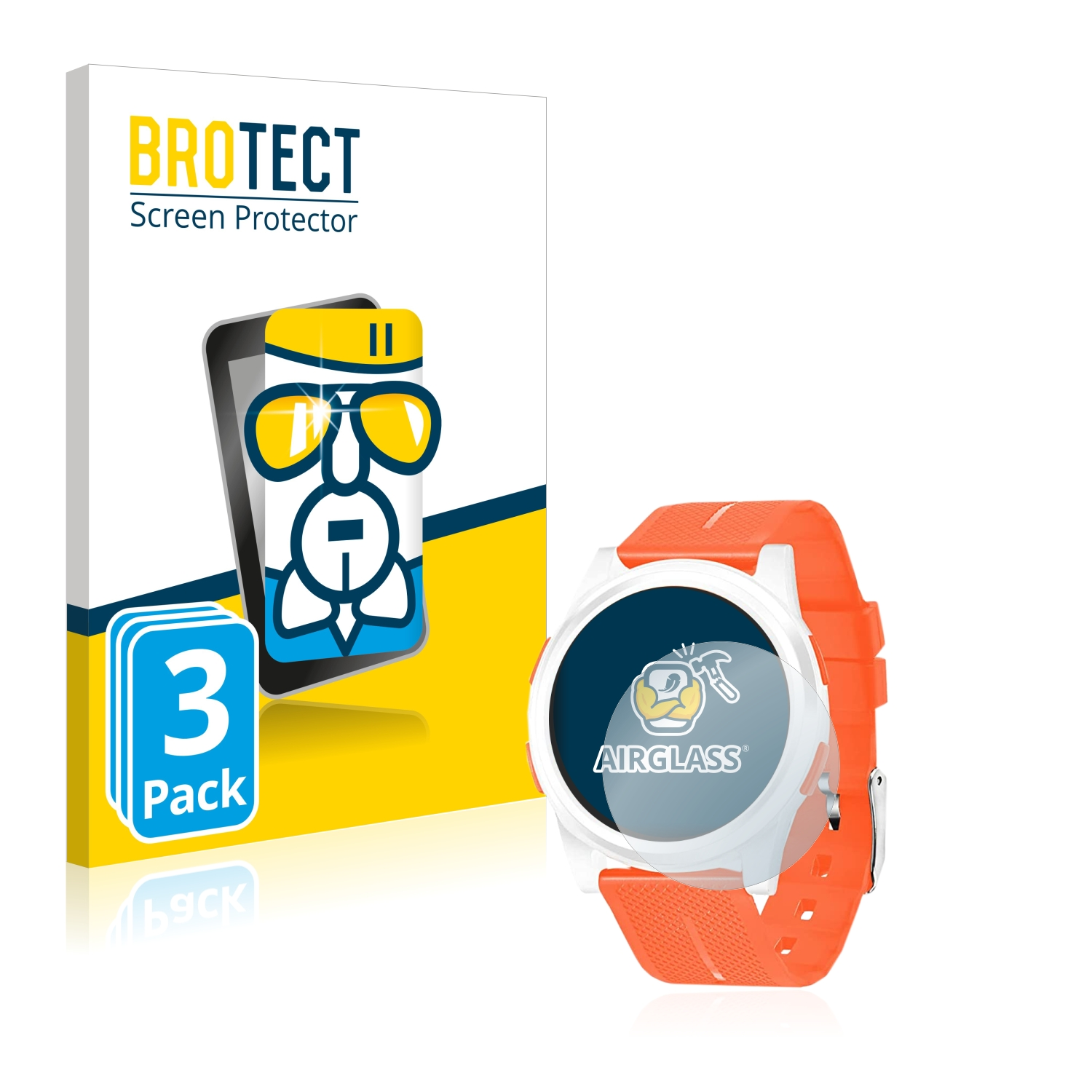 BROTECT 3x Airglass klare Schutzfolie(für Wifort Watch) Digital