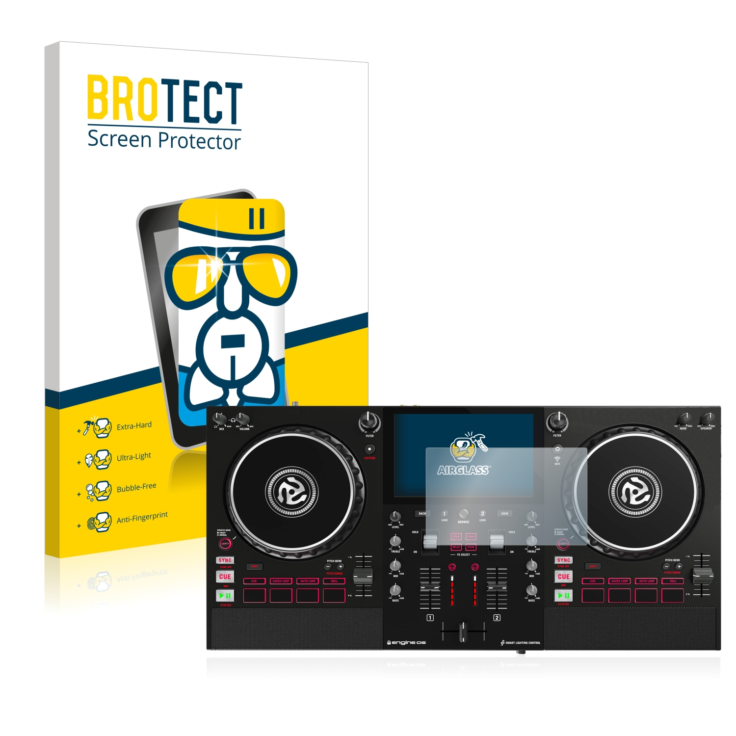 Mixstream Pro) Numark Airglass klare Schutzfolie(für BROTECT