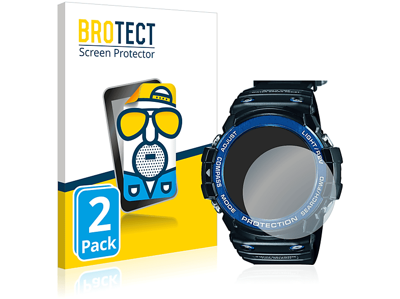 BROTECT 2x matte Schutzfolie(für G-Shock Casio GN-1000B)