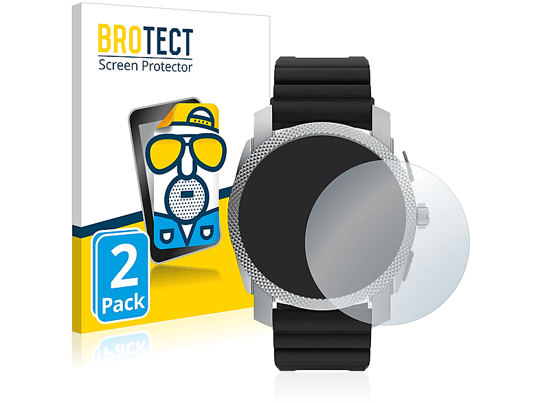 BROTECT 2x matte Schutzfolie(für Fossil 6 Gen Machine (45mm)) Hybrid