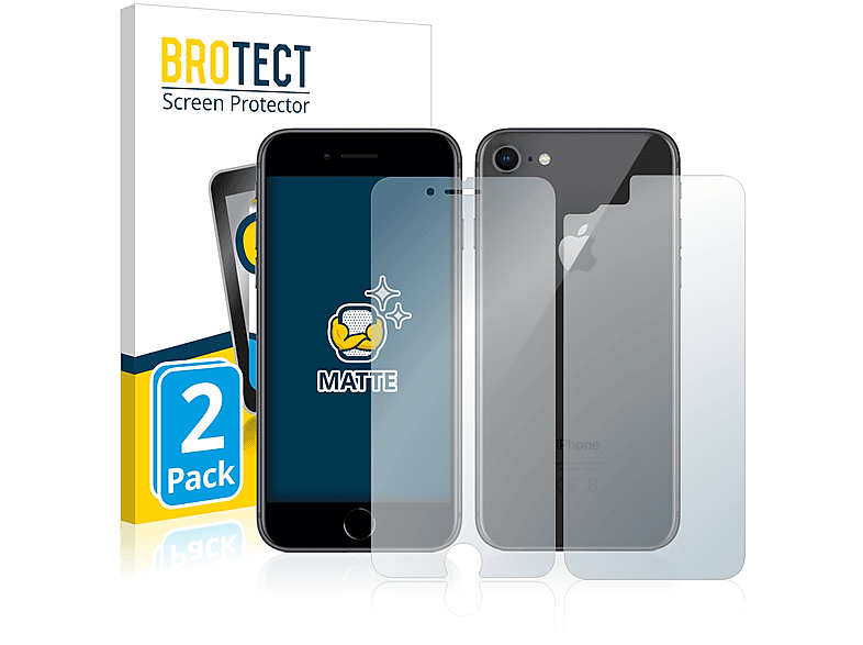BROTECT 8) Apple matte iPhone Schutzfolie(für 2x