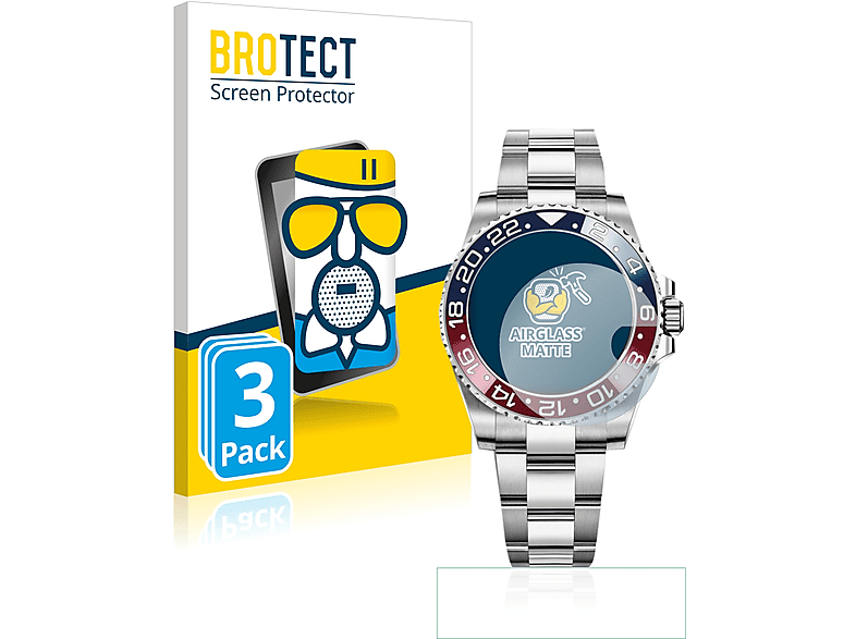BROTECT 3x Airglass matte Schutzfolie(für II) Rolex GMT-Master