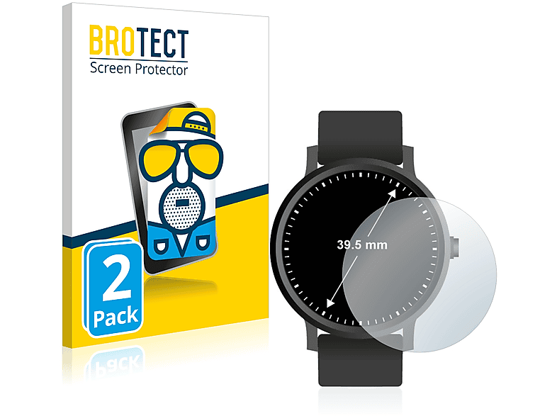 BROTECT 2x matte Schutzfolie(für Universal Kreisrunde Displays (ø: 39.5 mm))