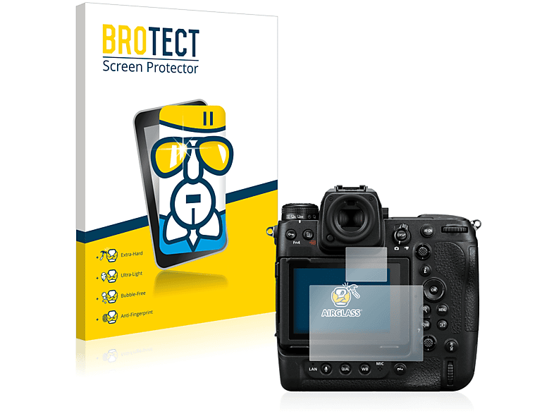BROTECT Airglass klare Schutzfolie(für Nikon Z 9 (Display + Schulterdisplay)) | Kamera Schutzfolie