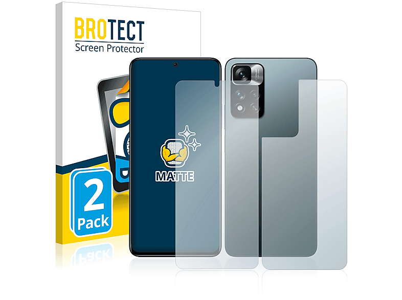 BROTECT 2x matte Schutzfolie(für Xiaomi Redmi Note 11 Pro+ 5G)