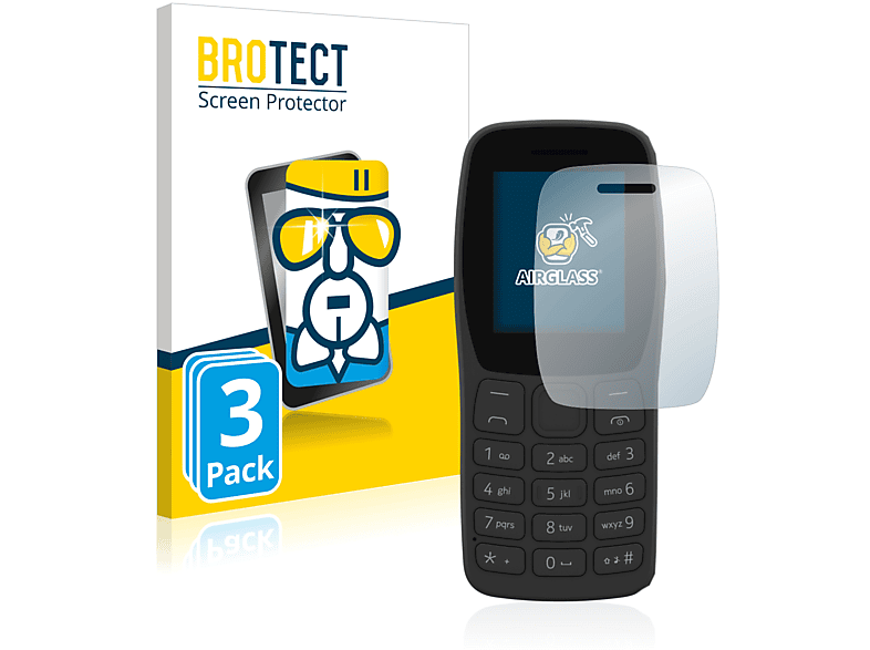 BROTECT 3x Airglass klare Schutzfolie(für Nokia 105+ 2022)