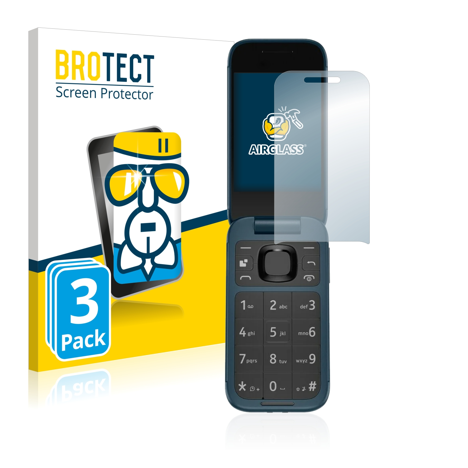 Airglass Flip) BROTECT klare Nokia Schutzfolie(für 2660 3x