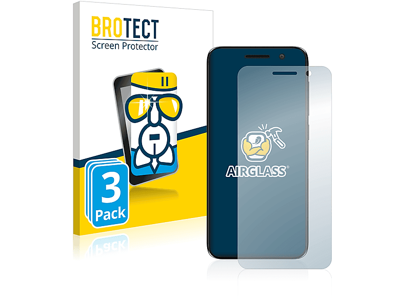 BROTECT 3x Airglass klare Schutzfolie(für Alcatel 1 (2018))