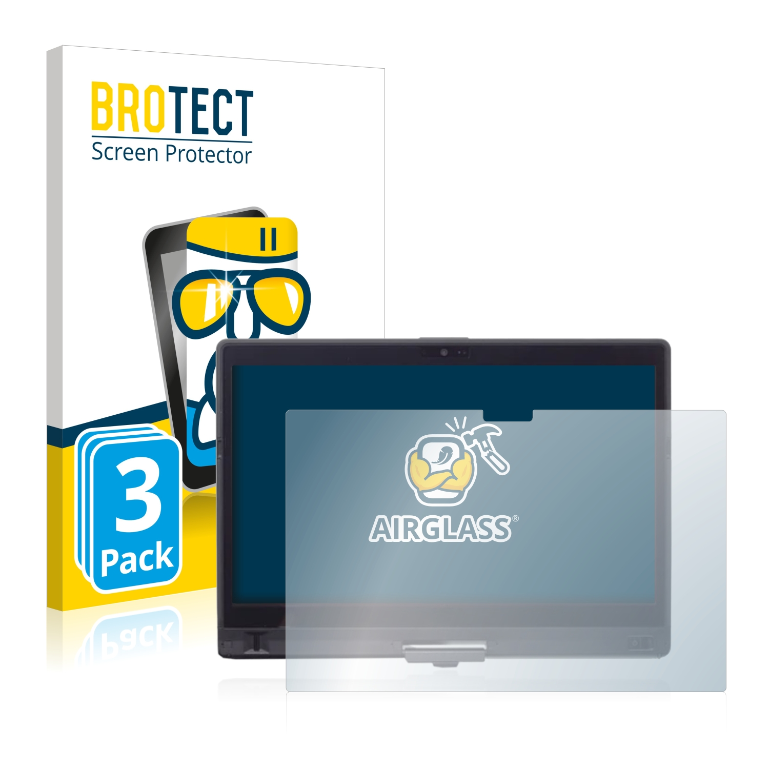 BROTECT 3x Airglass klare Schutzfolie(für Fujitsu Lifebook T938)