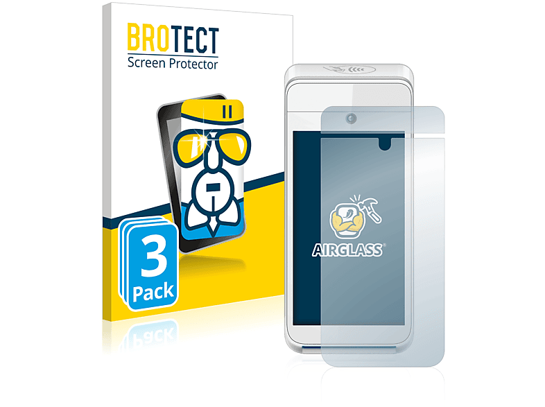 BROTECT 3x Airglass klare Schutzfolie(für Pax A920)