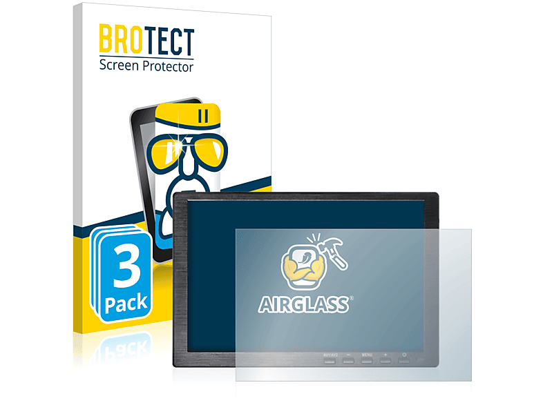 BROTECT 3x Airglass klare Schutzfolie(für Kenowa TFT LED Portable Monitor (10.1\