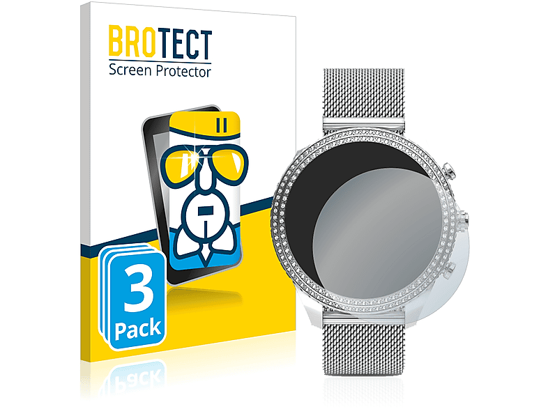BROTECT 3x Airglass klare Schutzfolie(für Fossil Stella (6. Gen)) | Smartwatch Schutzfolien & Gläser