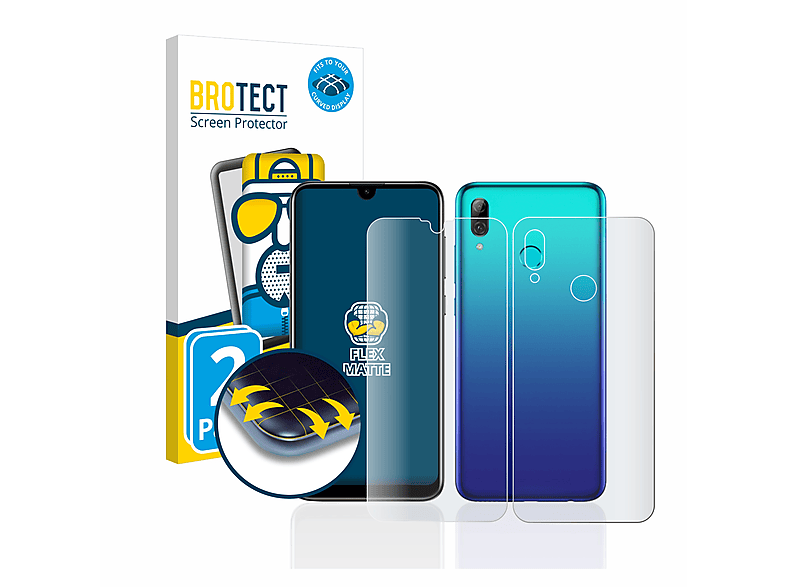 BROTECT 2x Flex matt Full-Cover 2019) P Huawei smart Schutzfolie(für 3D Curved
