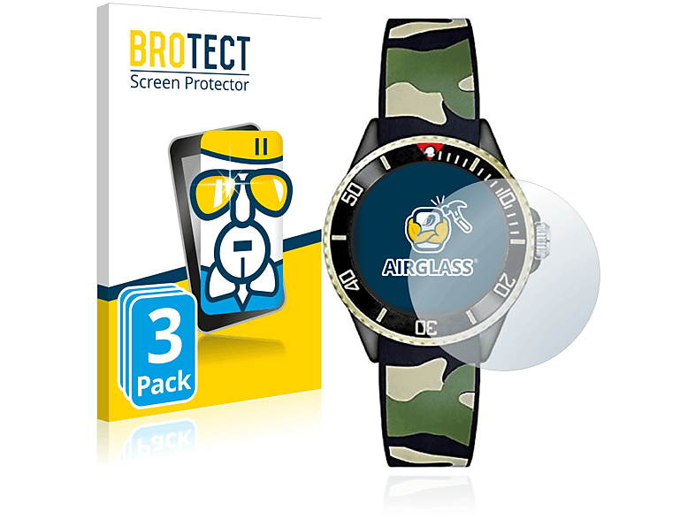 BROTECT 3x Airglass klare Schutzfolie(für s.Oliver SO-2998-PQ) | Smartwatch Schutzfolien & Gläser